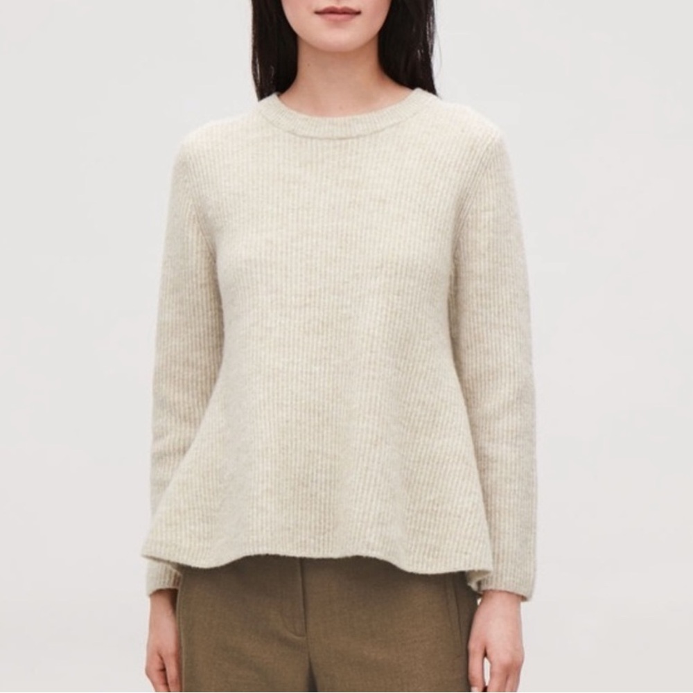 COS Cream Crew Neck Sweater